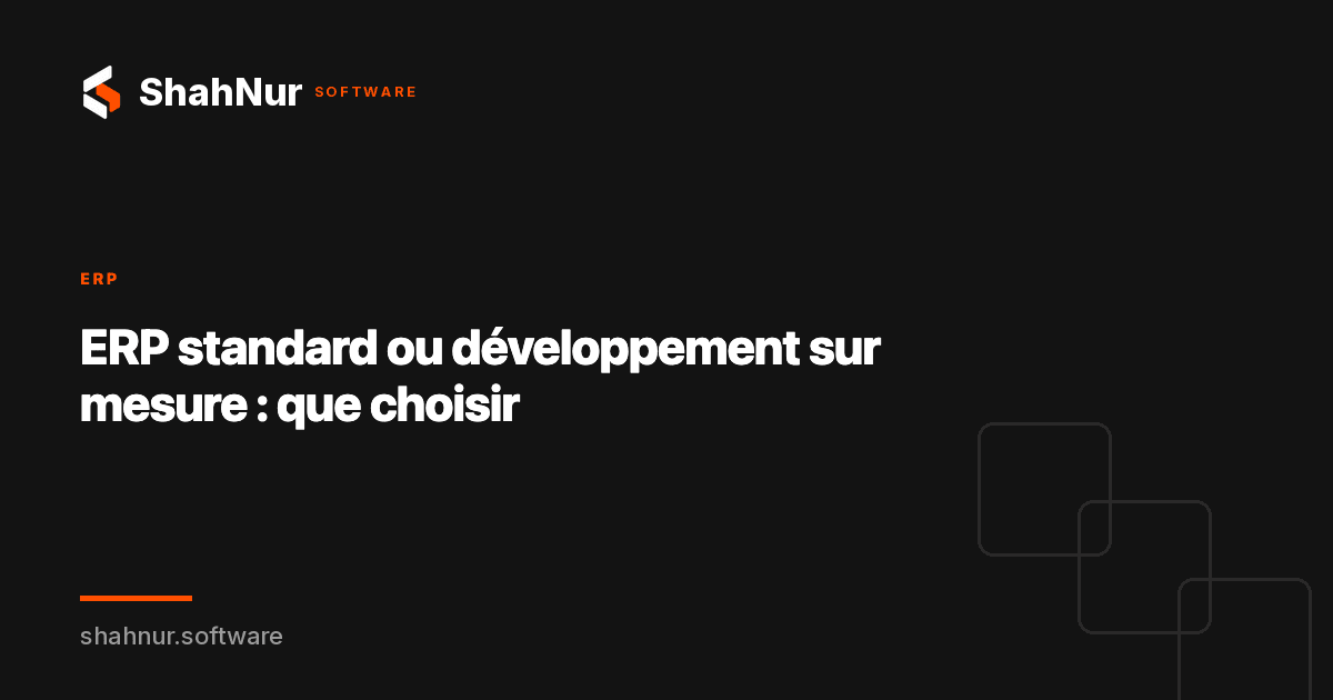 ERP standard ou développement sur mesure : que choisir