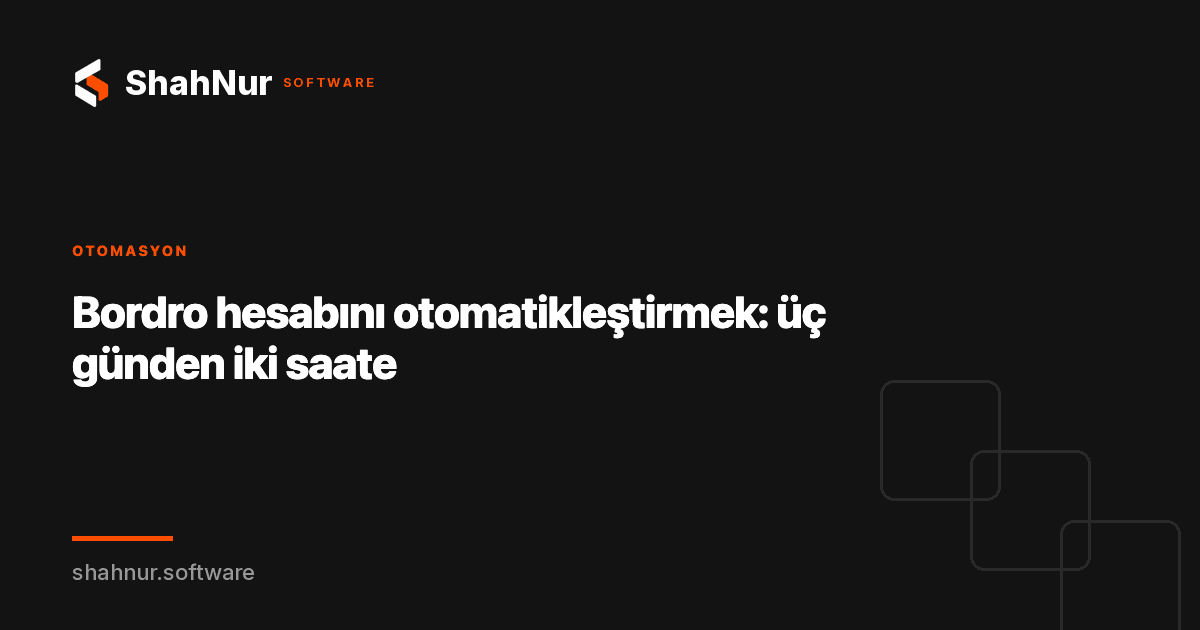 Bordro hesabını otomatikleştirmek: üç günden iki saate