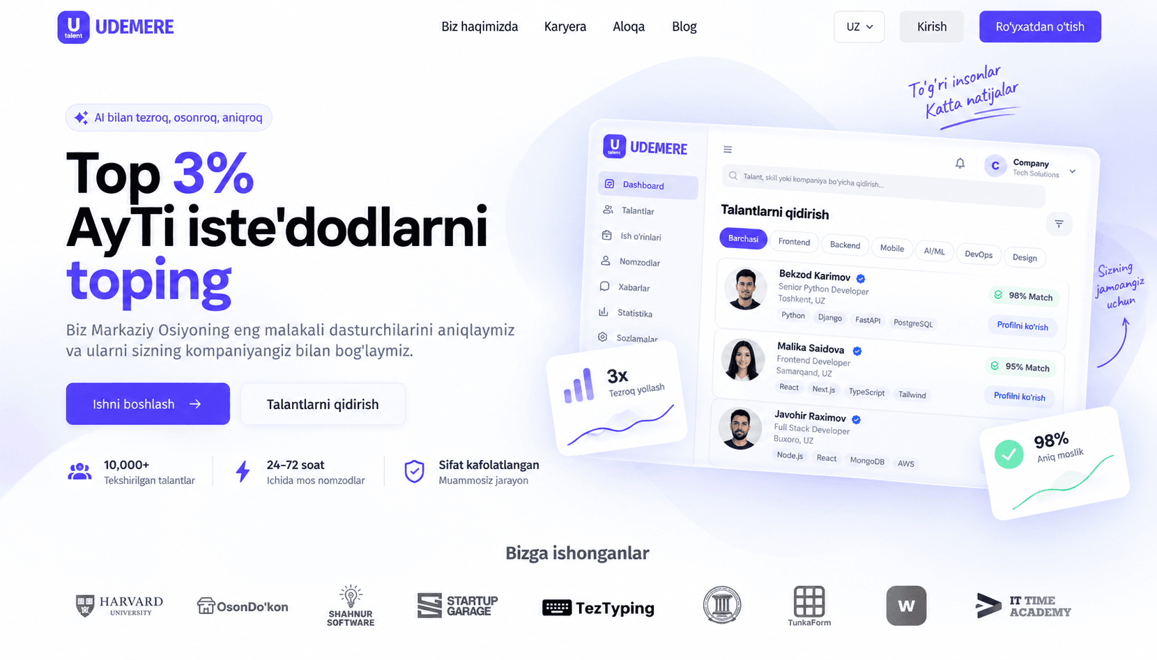 Udemere Career Hero Showcase